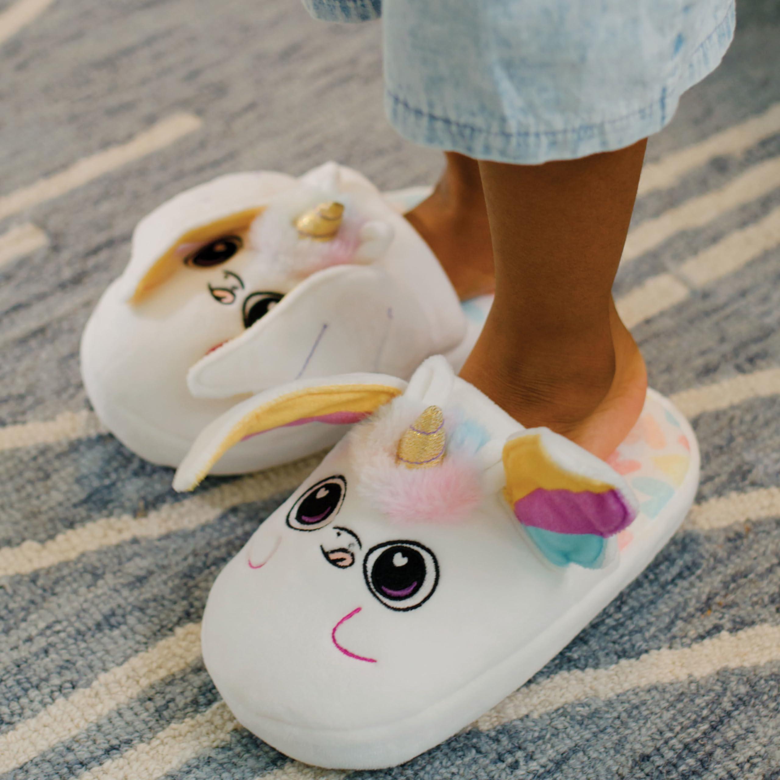 Just Play Flipeez Slippers, Unicorn, Medium, Kids Sizes 13-3