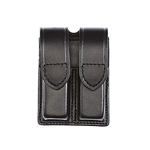 Aker Leather Aker Leather Products Double Magazine Pouch 510 Double Magazine Pouch, Plain, 9mm/.40 Caliber Double Stack, Hidden Snap, Black