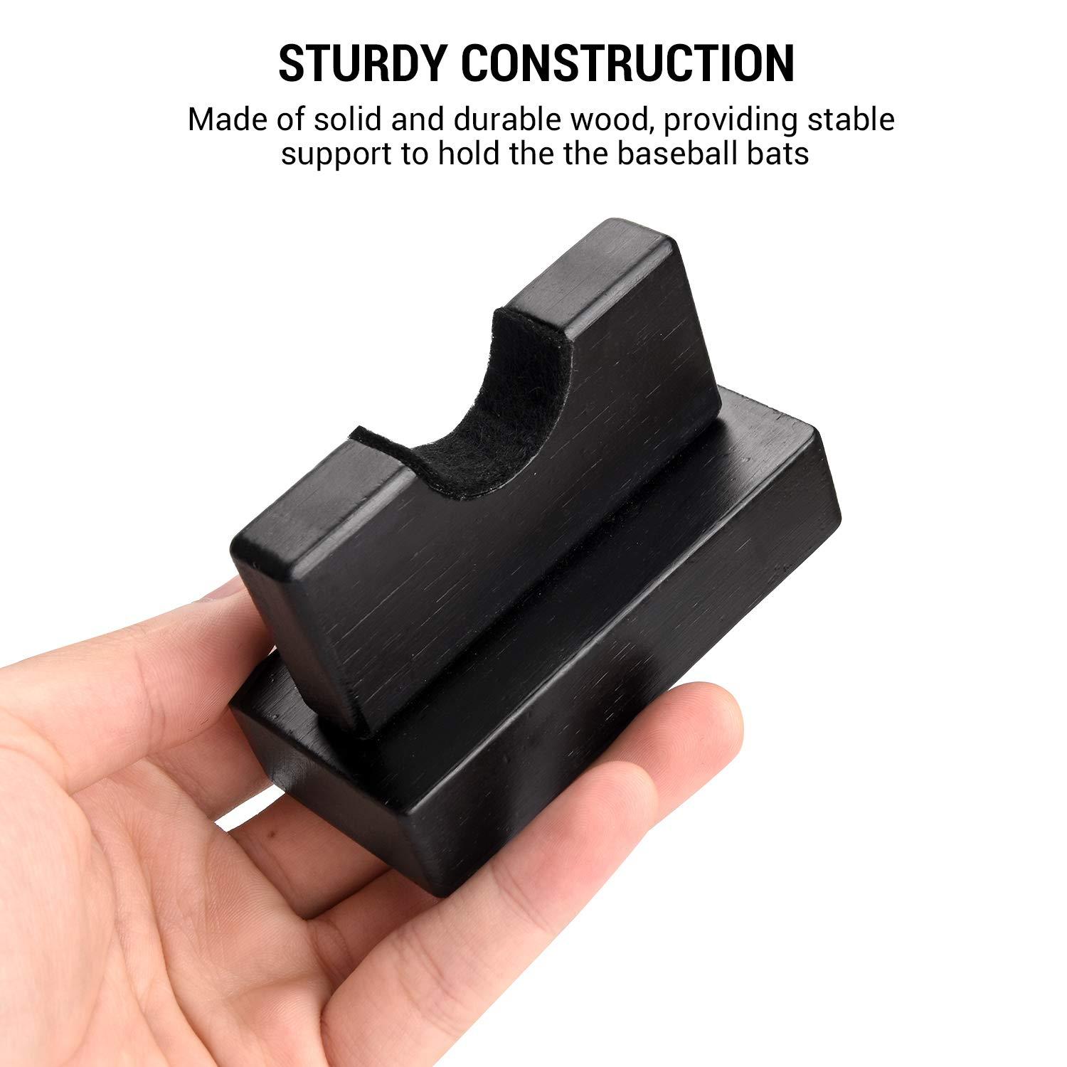 TOBWOLF TOBWOLF 2PCS Baseball Bat Display Case, Sturdy Baseball Bat Stand, Baseball Bat Display Holder, Baseball Bat Horizontal Rack, Baseball Bat Bracket - Black