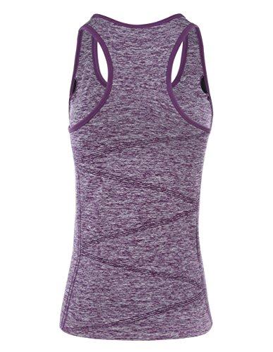 DISBEST Disbest Yoga Tank Top, Women\'s Performance Stretchy Quick Dry Sports Workout Running Top Vest with Removable Pads