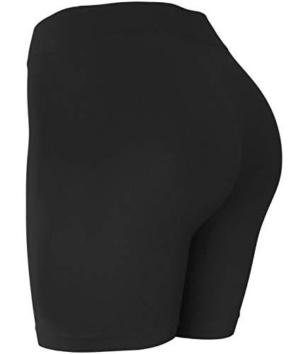 KMystic KMystic Women\'s Seamless Spandex Slip Bermuda Workout Shorts, Black, Small - Medium