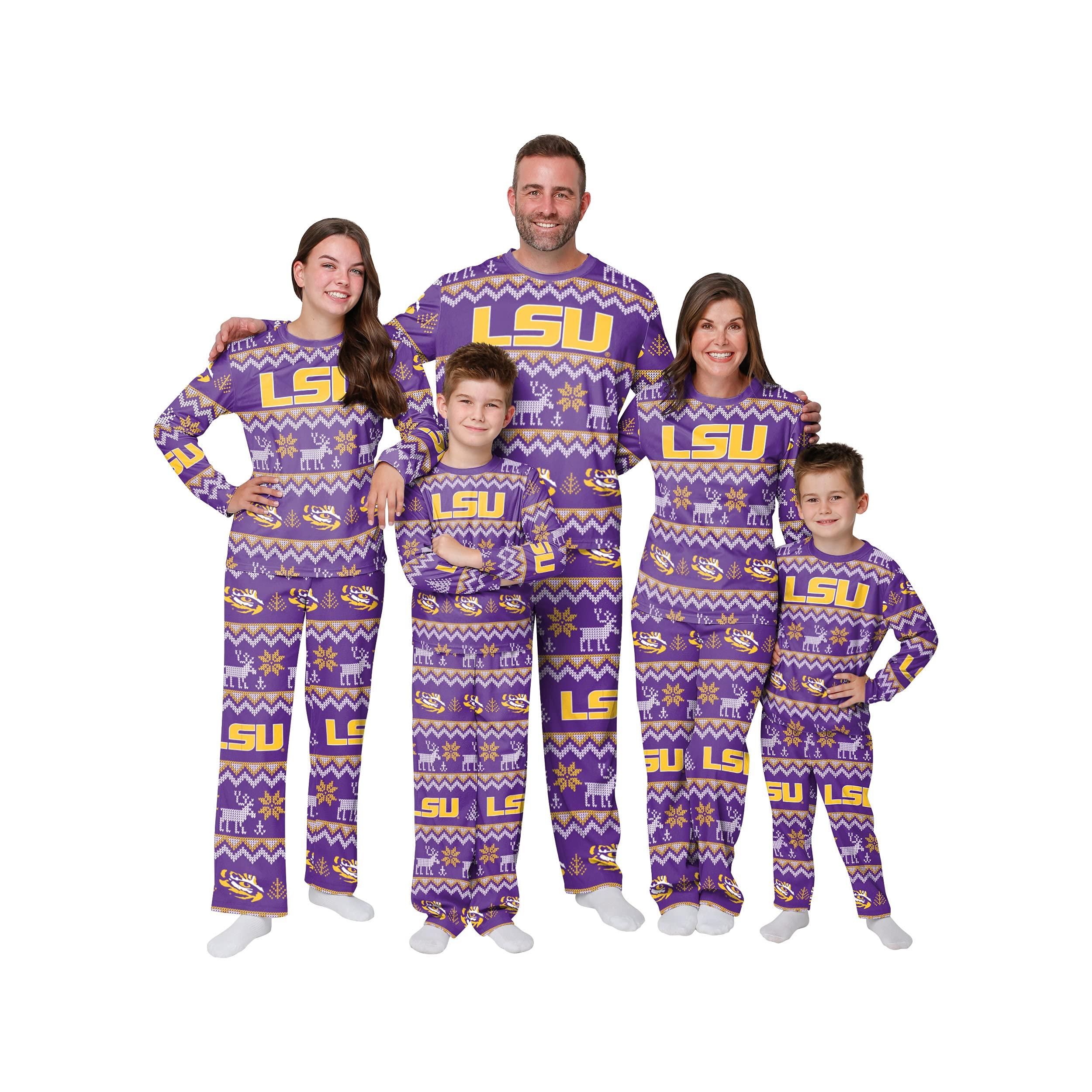 FOCO FOCO Women\'s NCAA College Team Matching Set Family Pajamas, Holiday Ugly Pattern, Medium