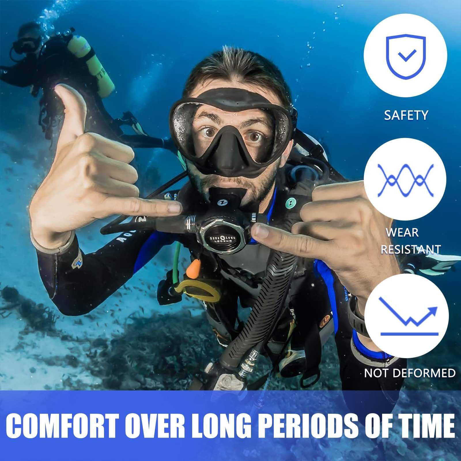 JUSTOOP JUSTOOP Scuba Diving Mouthpiece, Silicone Snorkel Mouthpiece Regulator Replacement with Regulator Tie Fits Most Standard Regulators Scuba Diving Accessories, Orange
