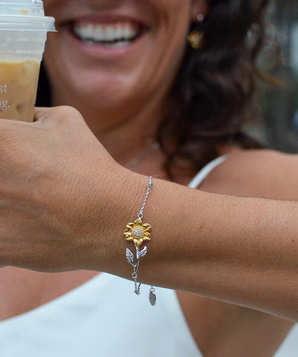 Generic Birthday Unique Gifts for Wife, Unique Gifts from Husband, Thoughtful Sunflower Bracelet, Christmas Unique Gifts for Her