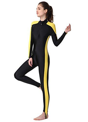 BIKMAN BIKMAN One-Piece Swimsuit Snorkeling Swim Surf Wet Suit - Sun Protection (M(Weight:105lbs-121lbs), Yellow)