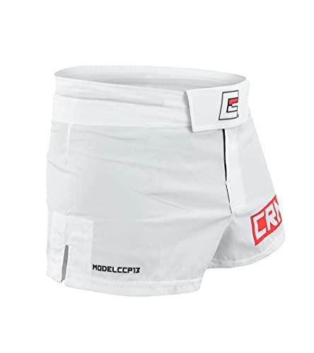 Combat Corner Combat Corner BOSS Fight Shorts BJJ MMA Muay Thai Kickboxing Quick Dry Athletic Fight Shorts for Men and Women White