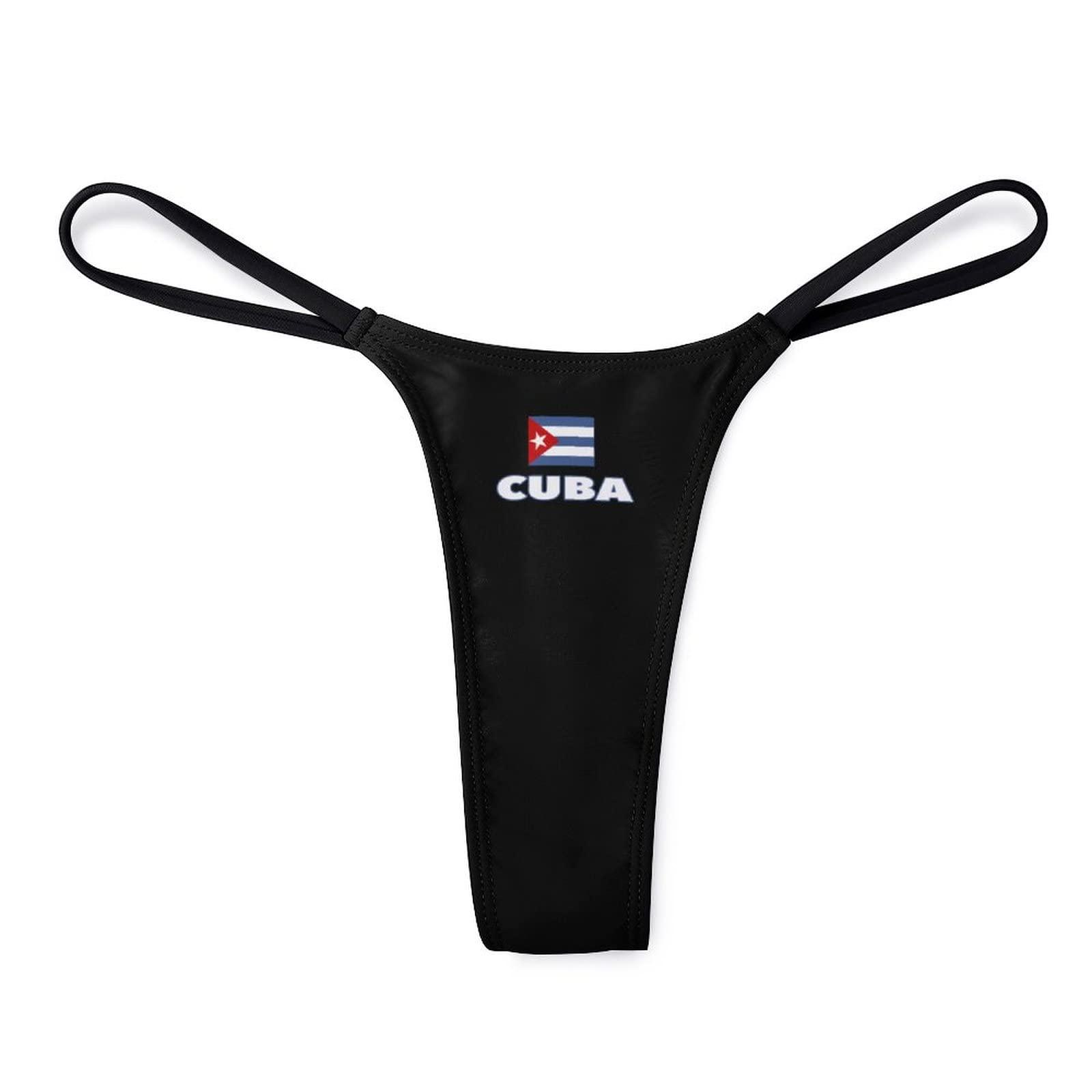 BAIKUTOUAN BAIKUTOUAN Cuban Flag Women\'s G-String Thongs Sexy Sleek T-Back Panties Panty L