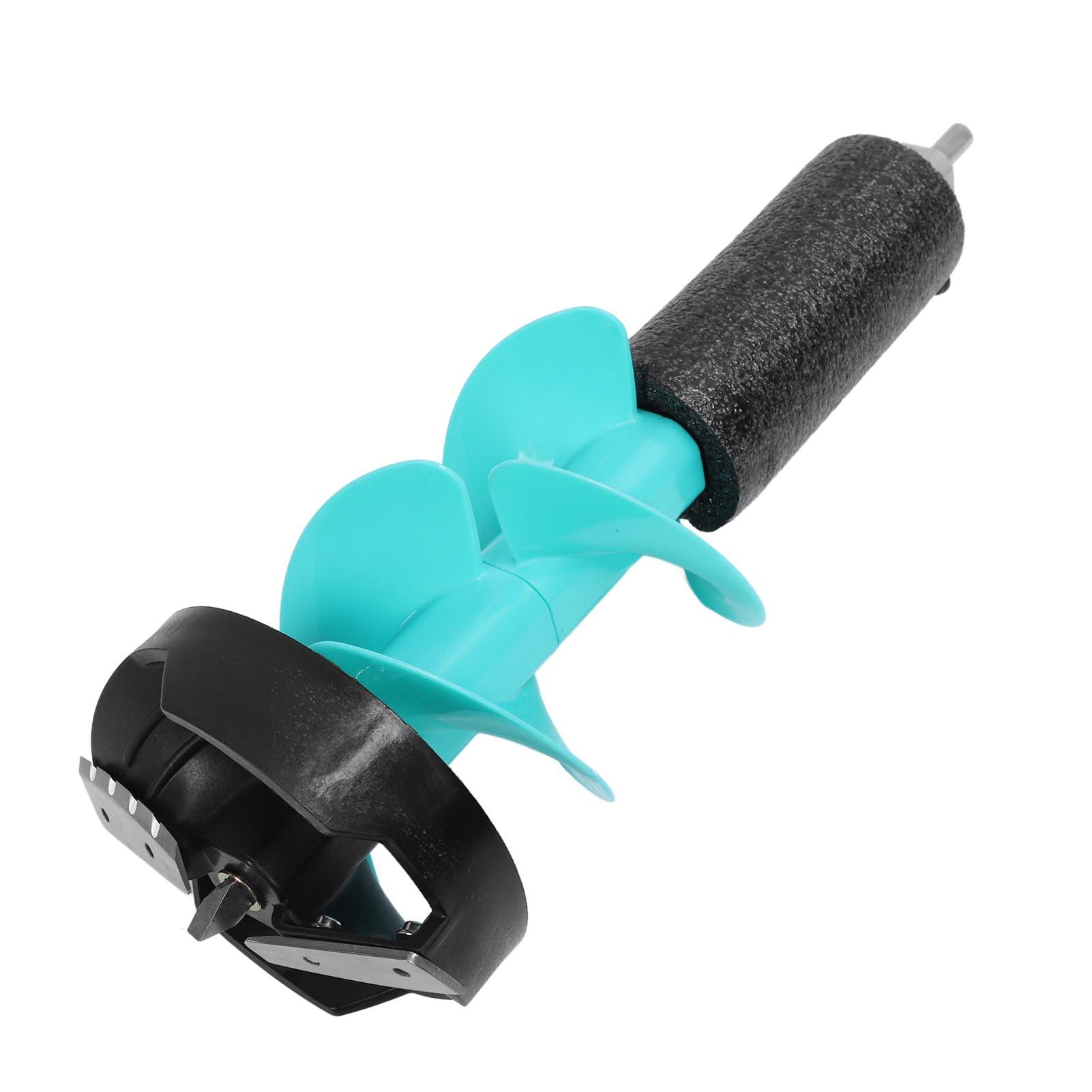 Garosa Power Head Ice Auger 6 Inch Diameter Manual Hand Drill for Ice Fishing - 17.7 Inch Long Nylon Auger Bit with Positioner for Ice Drilling Burrowing