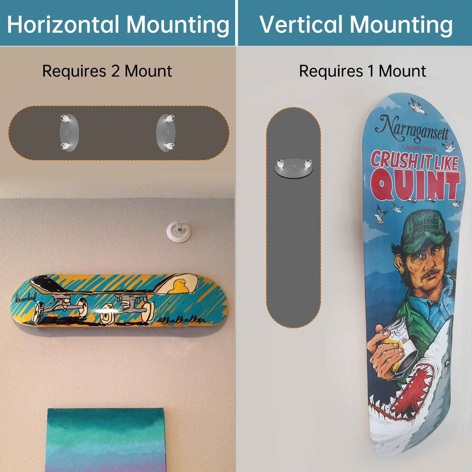 Linone Linone 10 Pcs Aluminum Skateboard Wall Mount - Skateboard Hangers for Horizontal and Vertical Display of Skateboards,Skateboard Display Racks Stand,Skateboard Storage Hanger,Sturdy and Easy