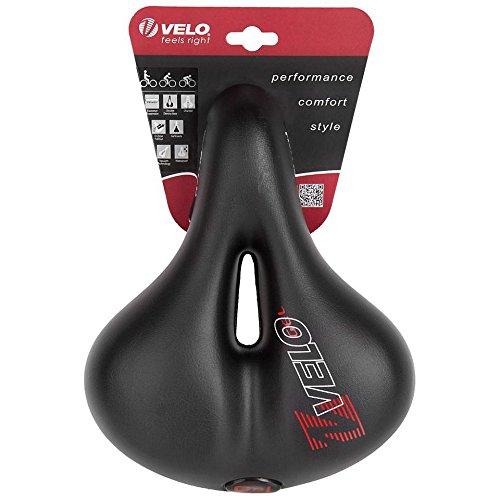 VELO Velo Plush Gel Elasto Saddle - Black, L = 254 X W = 200 Mm