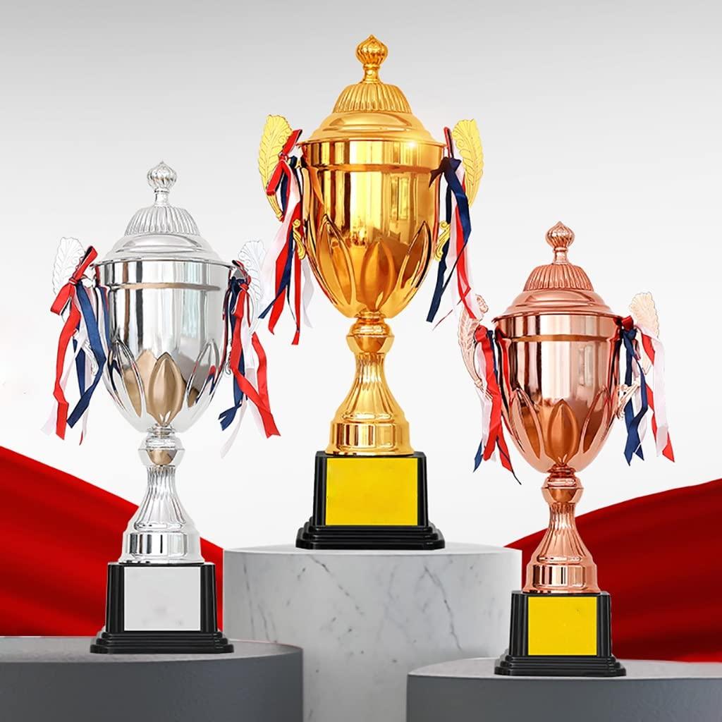 NineFit Basics Tall Trophy Cup Gold Award Trophy Cups Large Metal Award Trophy Cup, Large Trophy Cup for Sport Tournaments, Competitions, Party (Color : Gold, Size : B/42 * 18cm)