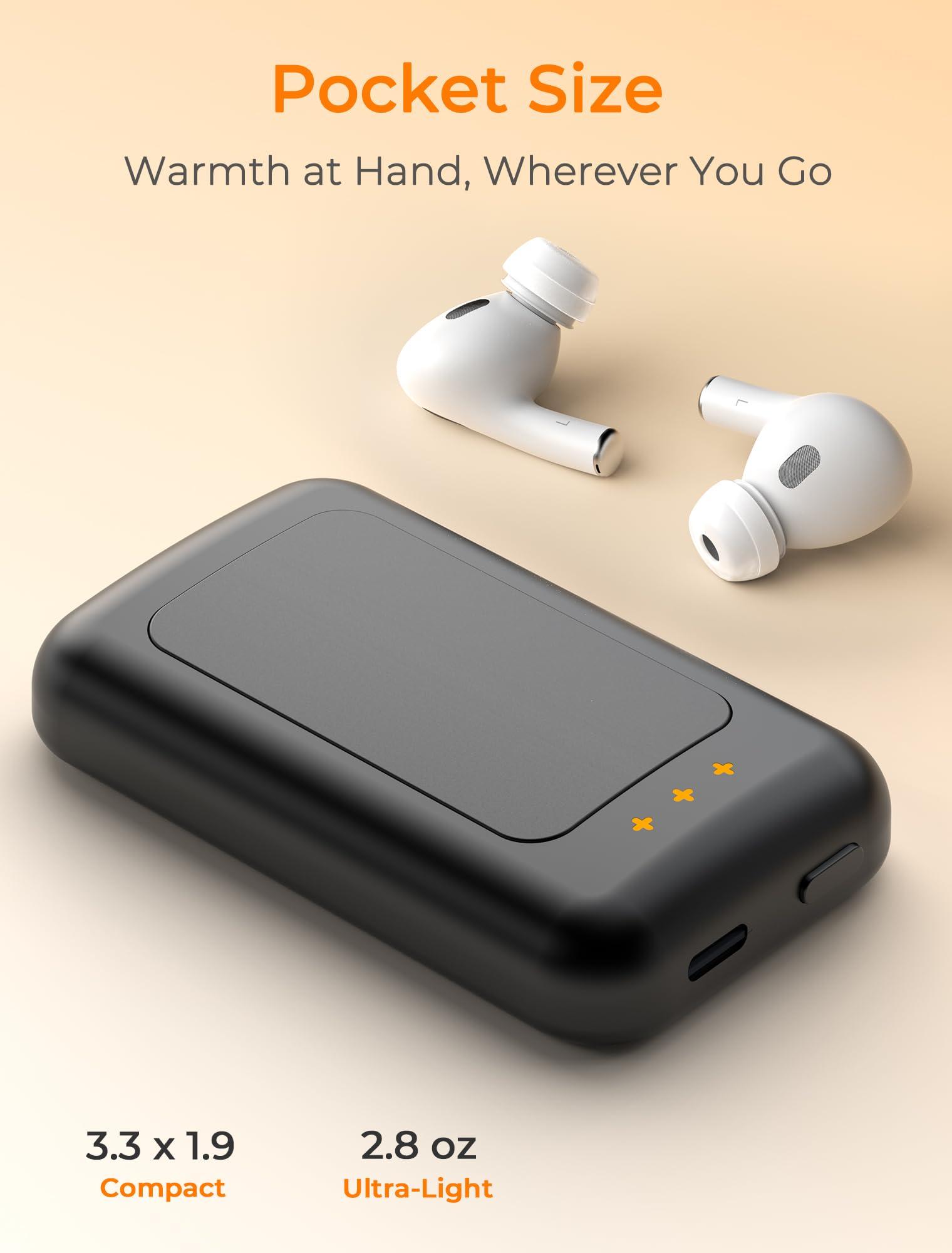 Jerritte Jerritte Electric Hand Warmers Rechargeable 1 Pack, Rechargeable Hand Warmer, 16 Hrs Portable Hand Warmer for Outdoor Camping Hunting Golf Accessories, Gifts for Women Men