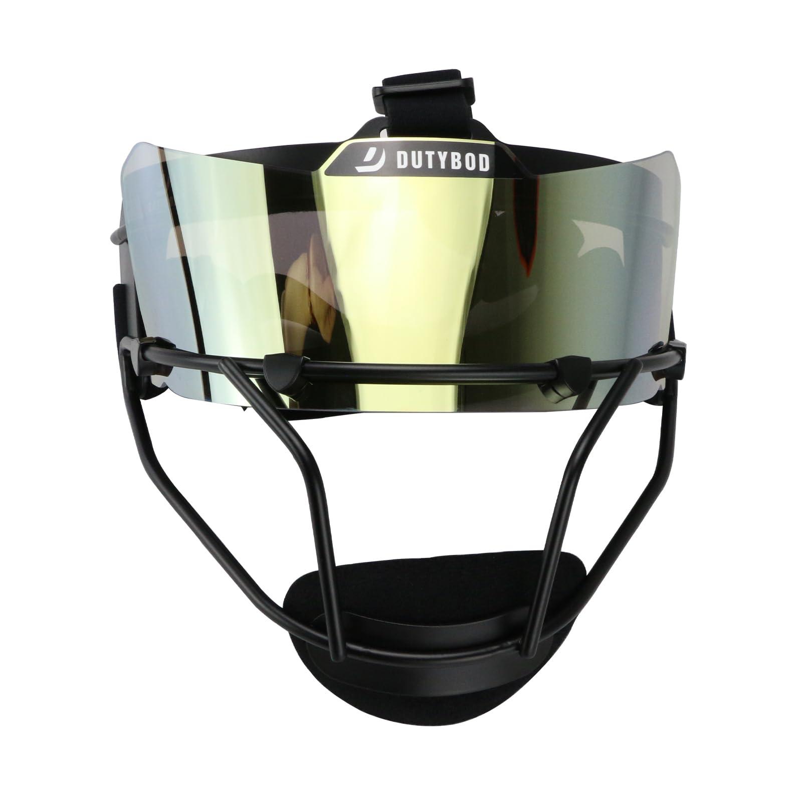 DUTYBOD DUTYBOD Softball Face Mask Softball mask Visor Lightweight and Comfortable with Wide Field Vision fit All Ages - Durable and Safety Softball Face Mask Sets (Black-Gold)