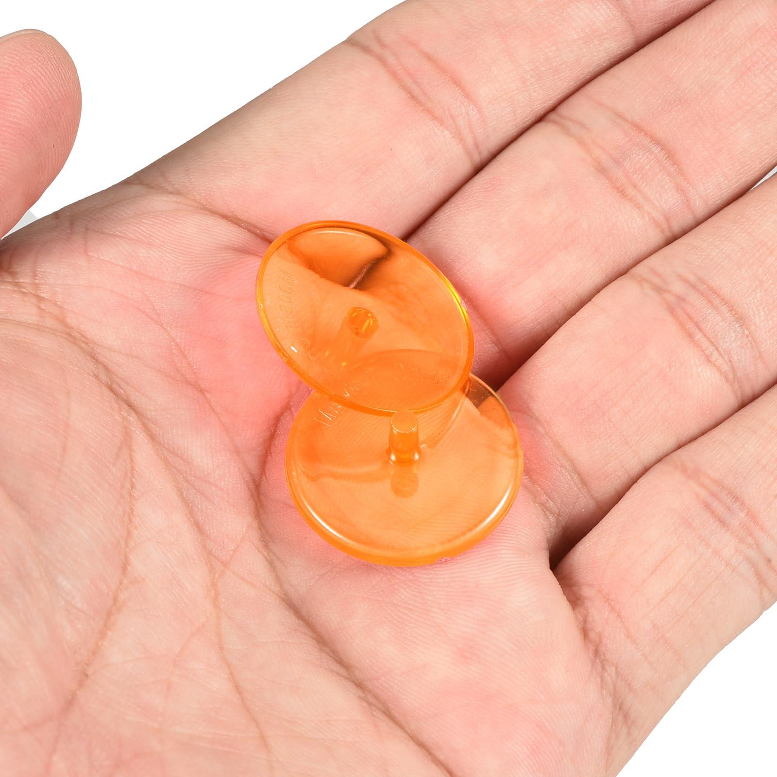 PATIKIL PATIKIL Golf Ball Marker, 150 Pack 24mm Round Transparent Flat Position Mark Places Marking Tool Golf Sport Accessory, Orange