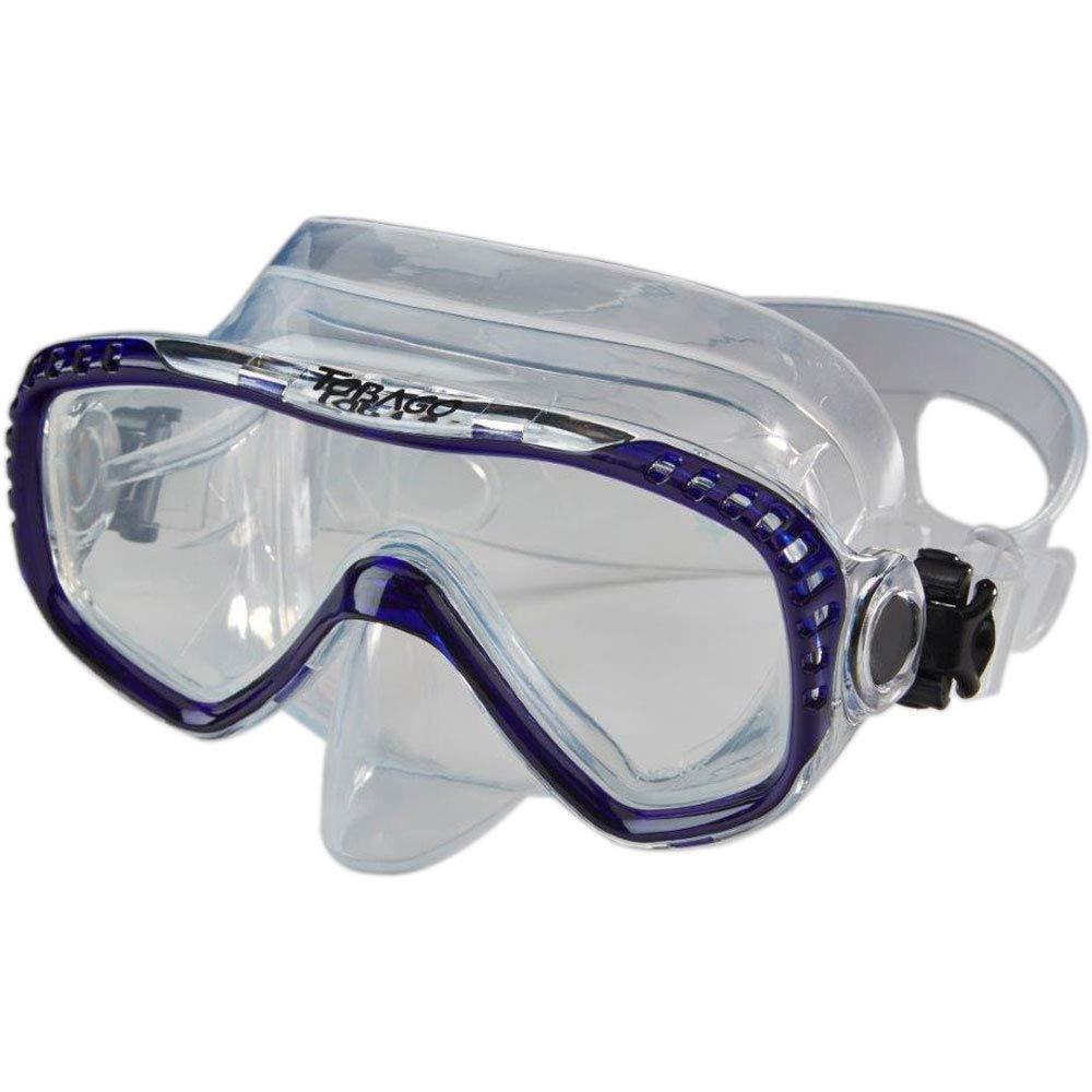 Akona AKONA Tobago Scuba and Snorkeling Dive Mask with Clear Silicone Skirt and Single Tempered Lens (Black Silicone)