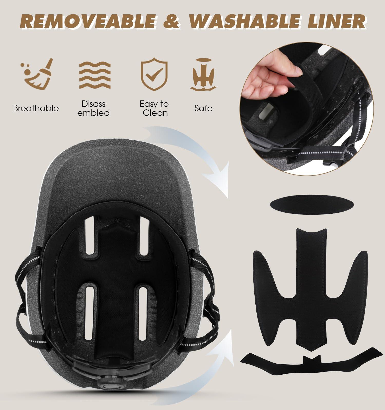 Shinmax Bike Helmet, Shinmax Adult Bike Helmets for Men Women Bicycle Helmet Lightweight Adjustable Baseball Cap Cycling Helmet with Reflective Strip for Urban Commuter Road Biking (Titanium Gray)