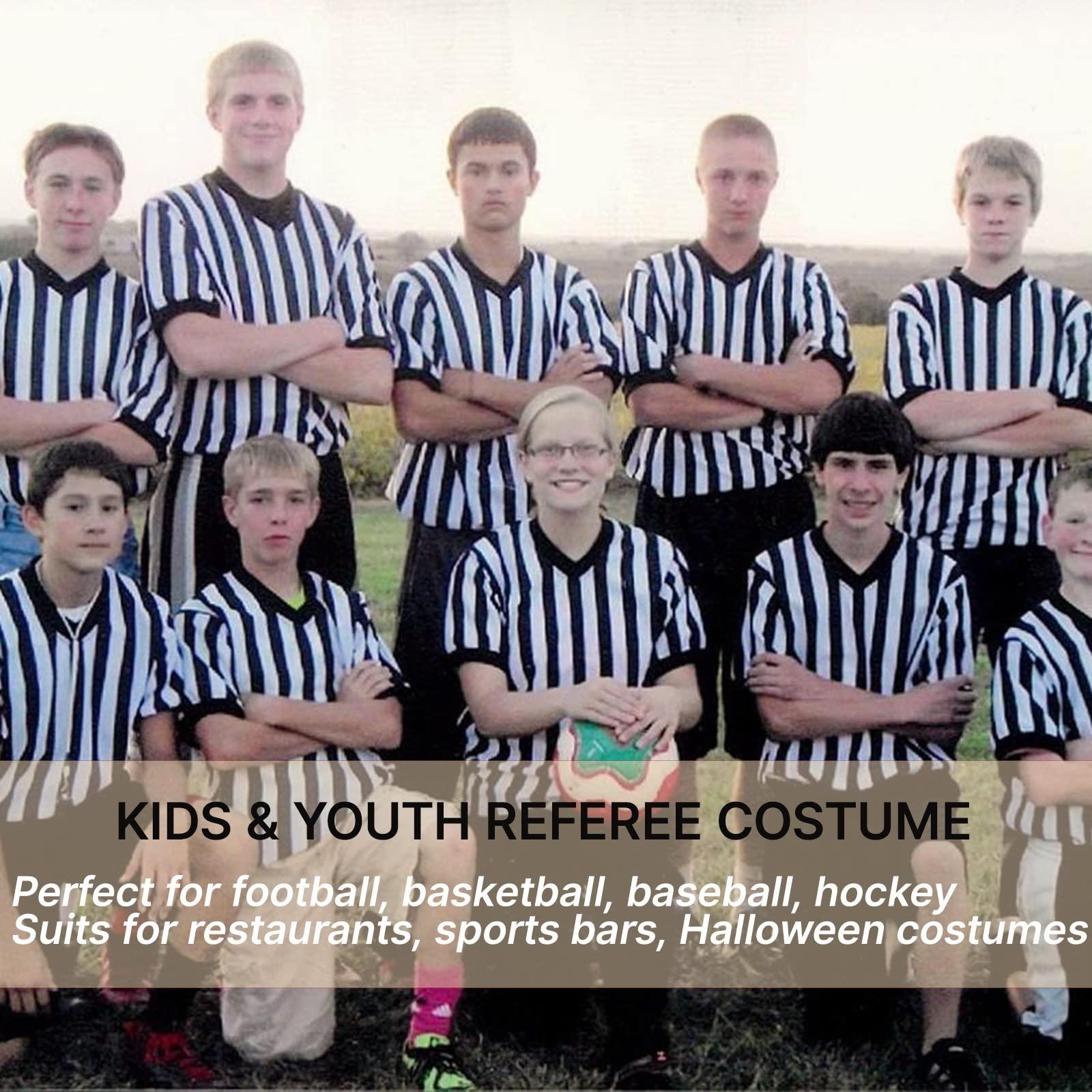 Thapower Thapower Children Referee Shirt Costume Kids Youth Black and White Stripe Boy Girls Toddler Ref Jersey,V Neck