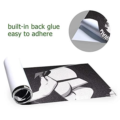 Hupery Hupery Sexy Rap Music Girl Skateboard Grip Tape Longboard Griptape Waterproof Grip Tape Sheet Sticker Deck Sandpaper Griptape 33.1x 9.1 inch