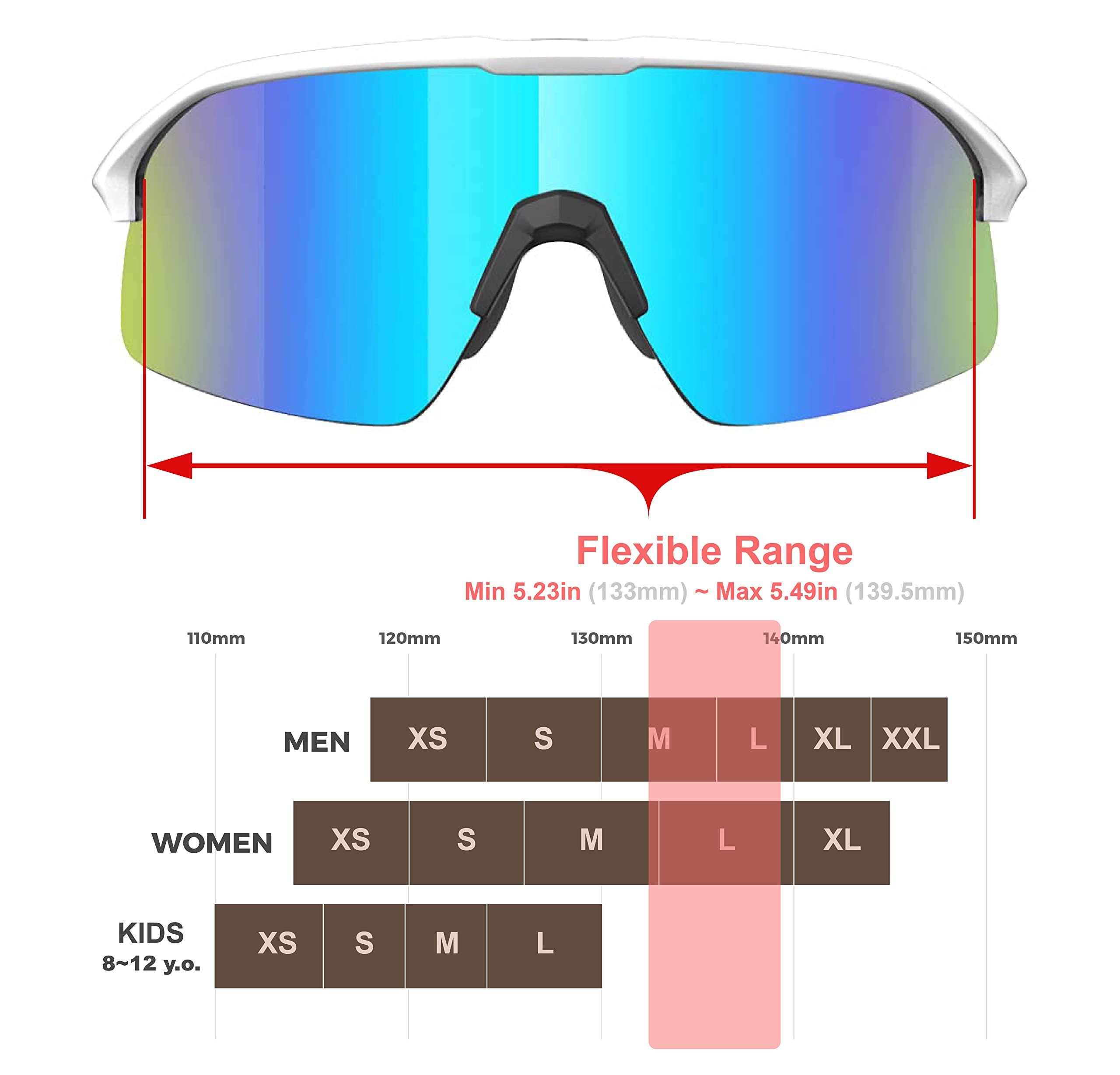 Living out your qool time Living out your qool time Polarized shield warp around Cycling Sunglasses Men Women Baseball ski Triathlon Volleyball Running pickleball 118