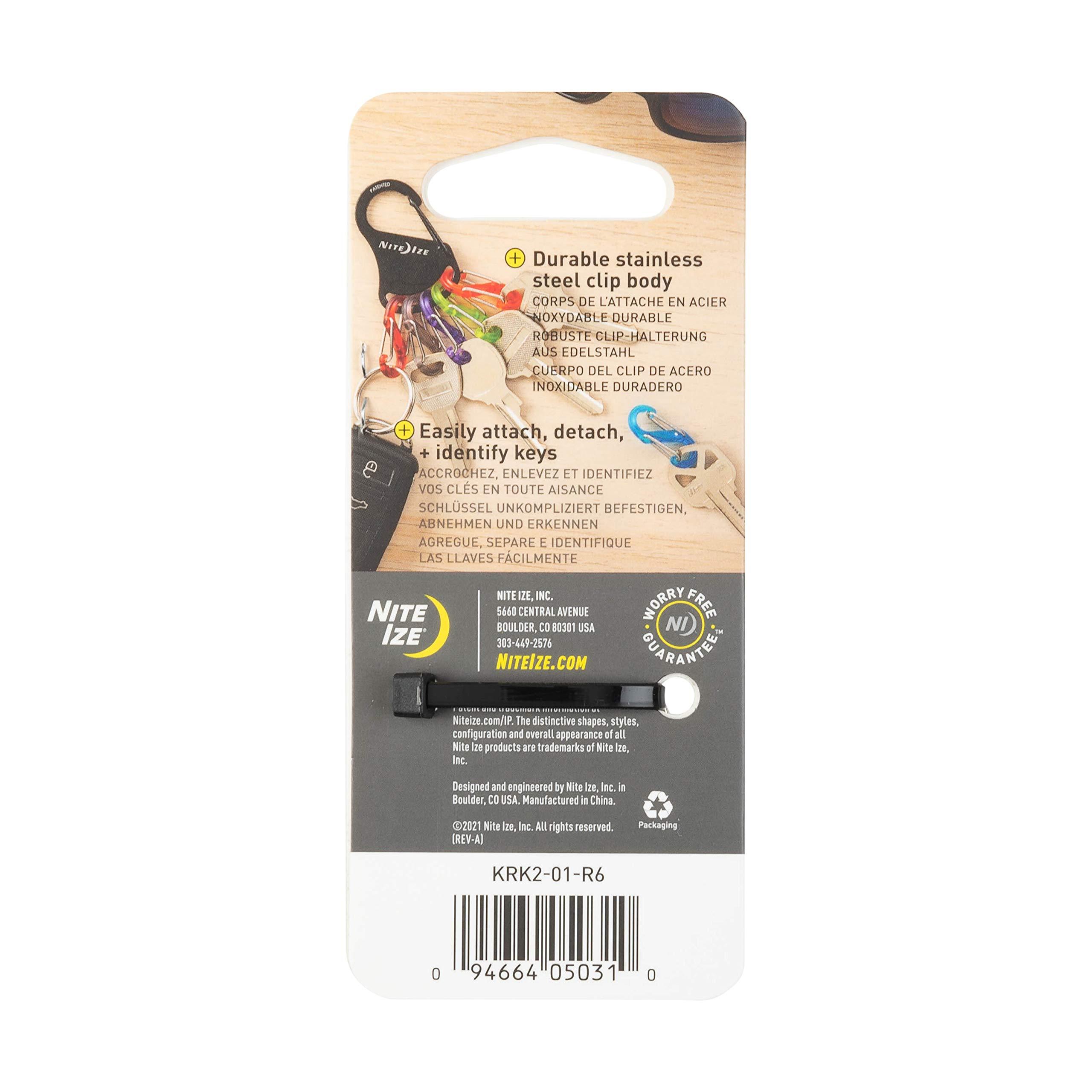 Nite Ize Nite Ize KeyRack Steel S-Biner - Key Carabiner Organizer with 6 Colorful S-Biners - Keychain Accessories to Hold Keys Securely and Separately