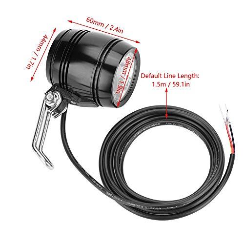 Dioche Dioche LED E-Bike Headlight, Aluminum E-Bike Headlight Horn 2 in 1 Set Front Light Headlamp Light(Black)