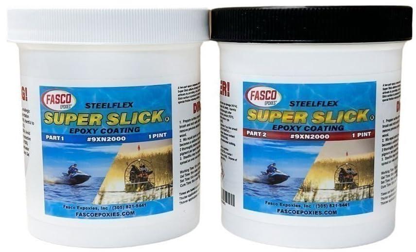 Fasco Epoxies Inc. Super Slick 2000 Epoxy Bottom Coating for Airboats, Jet Ski\'s, etc.: Quart Kit
