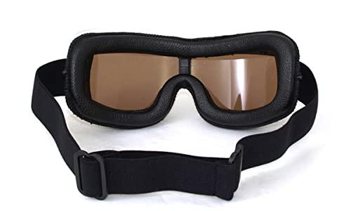 CRG Sports CRG Sports Motorcycle Goggles Vintage Aviator Pilot Style Leather Cruiser Scooter Motocross Goggles for Men, Women,Adults