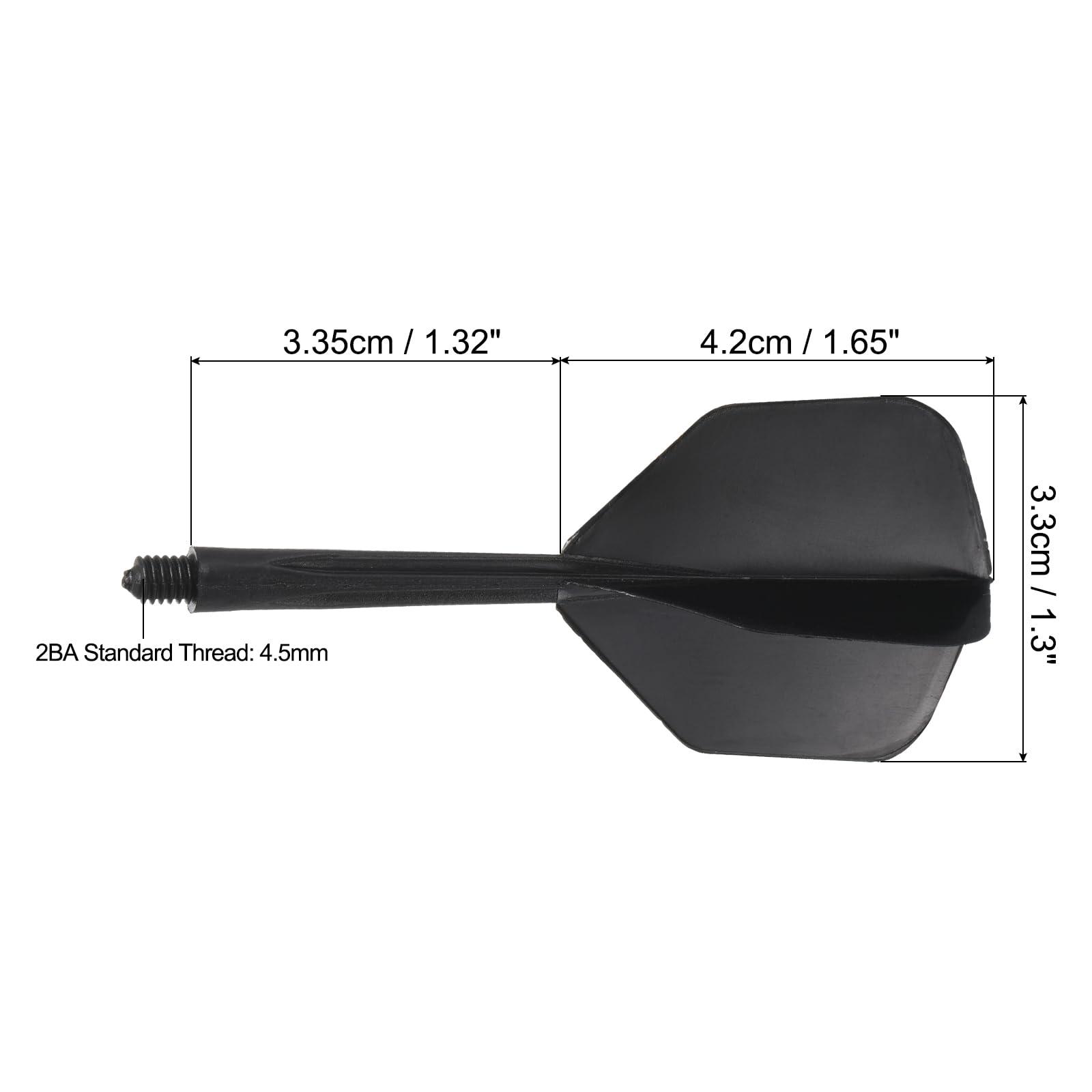 PATIKIL PATIKIL Integrated Dart Shaft & Flights, 3 Pack Lightweight Plastic Dart Flight Set, Black