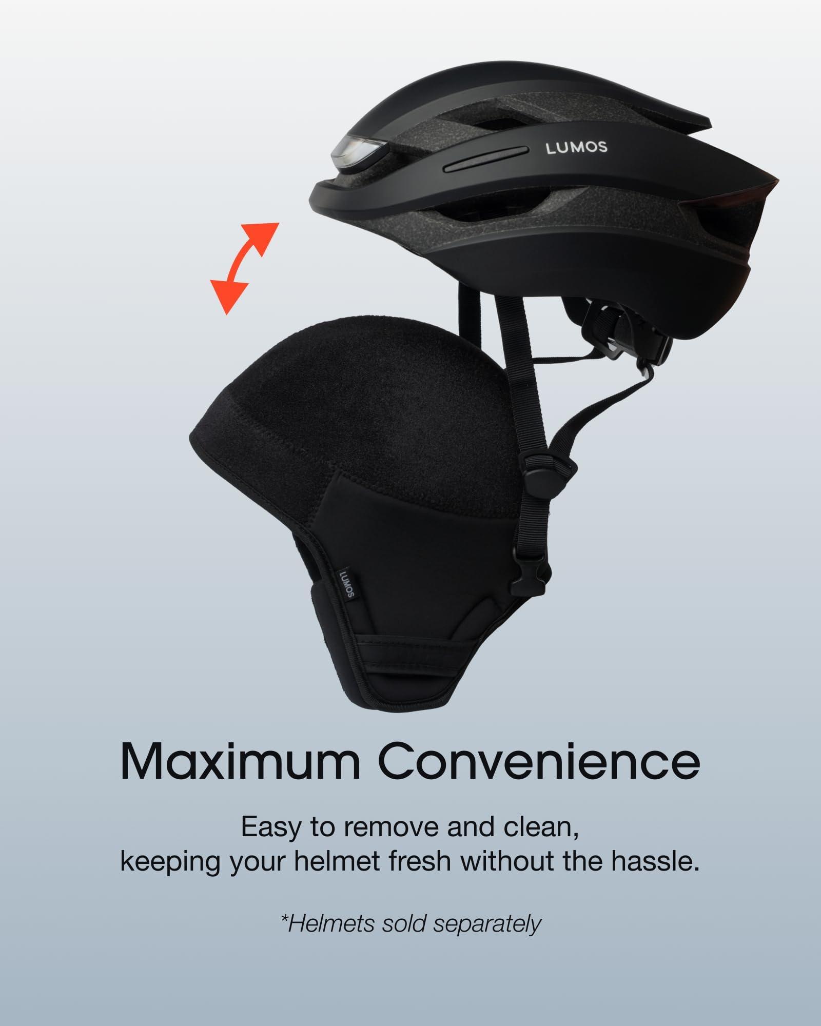 Lumos Lumos Ultra E-Bike Helmet(Metal Grey,Non-MIPS,Size M-L) & Winter Liner & Signal Light Kit(Firefly Mini - 4 Pack & Remote Control & Turn Signal Mount) & Handlebar-End Mounts