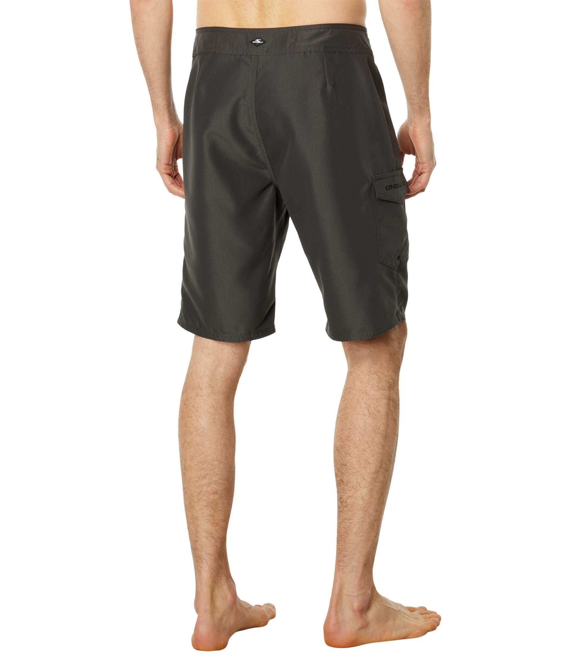 O'NEILL O'NEILL Men's 21 Inch Solid Boardshorts - Water Resistant Swim Trunks for Men with Quick Dry Stretch Fabric and Pockets,Dark Charcoal 2,34