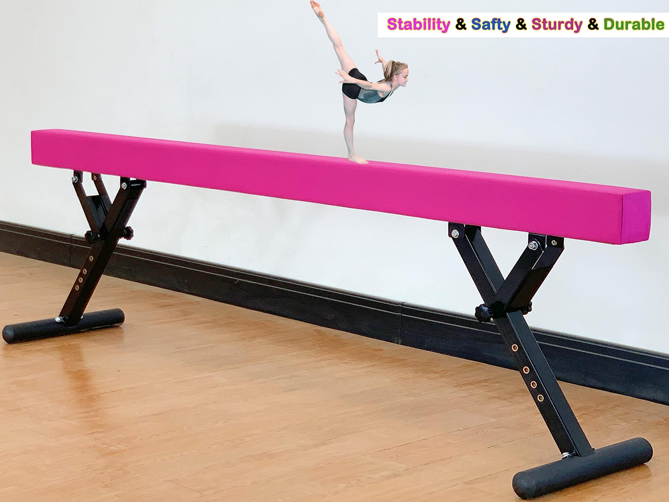 MARFULA MARFULA Adjustable Balance Beam 8 ft Gymnastic Beam adjustable height for Kids and Teenage of all gymnastic levels, Gymnastic Training Beam Gymnastic Equipment for athlete Home and Gym Club Use