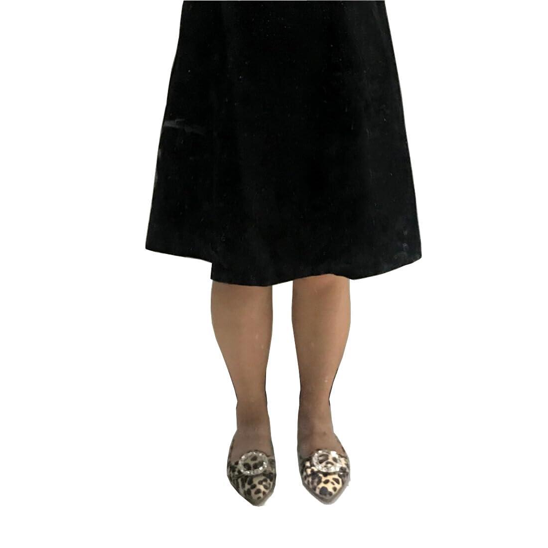 Starella Rhinestone Mules for Women Flats Shoes Slip On Backless Loafer Pointed Toe Dress Mule Slides Velvet Leopard EU43/US10