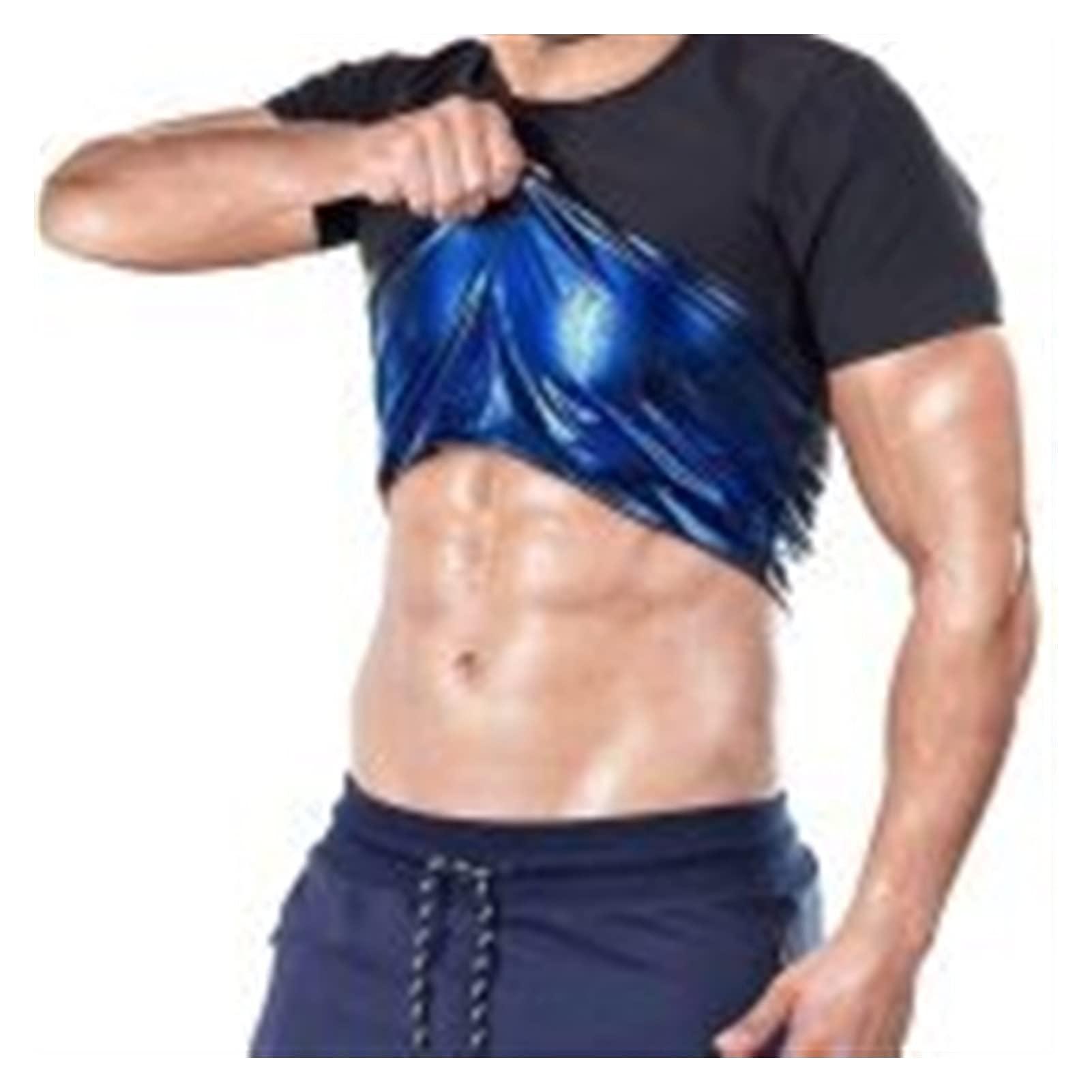 LIYUN LIYUN Men Women Sauna Heat Trapping T Shirt Training Waist Shaper Short Sleeve Shirts Training Sauna Sweat Vest for Men Waist Shape Short Sleeve Sauna Suits (Color : Men, Size : 3X-Large)