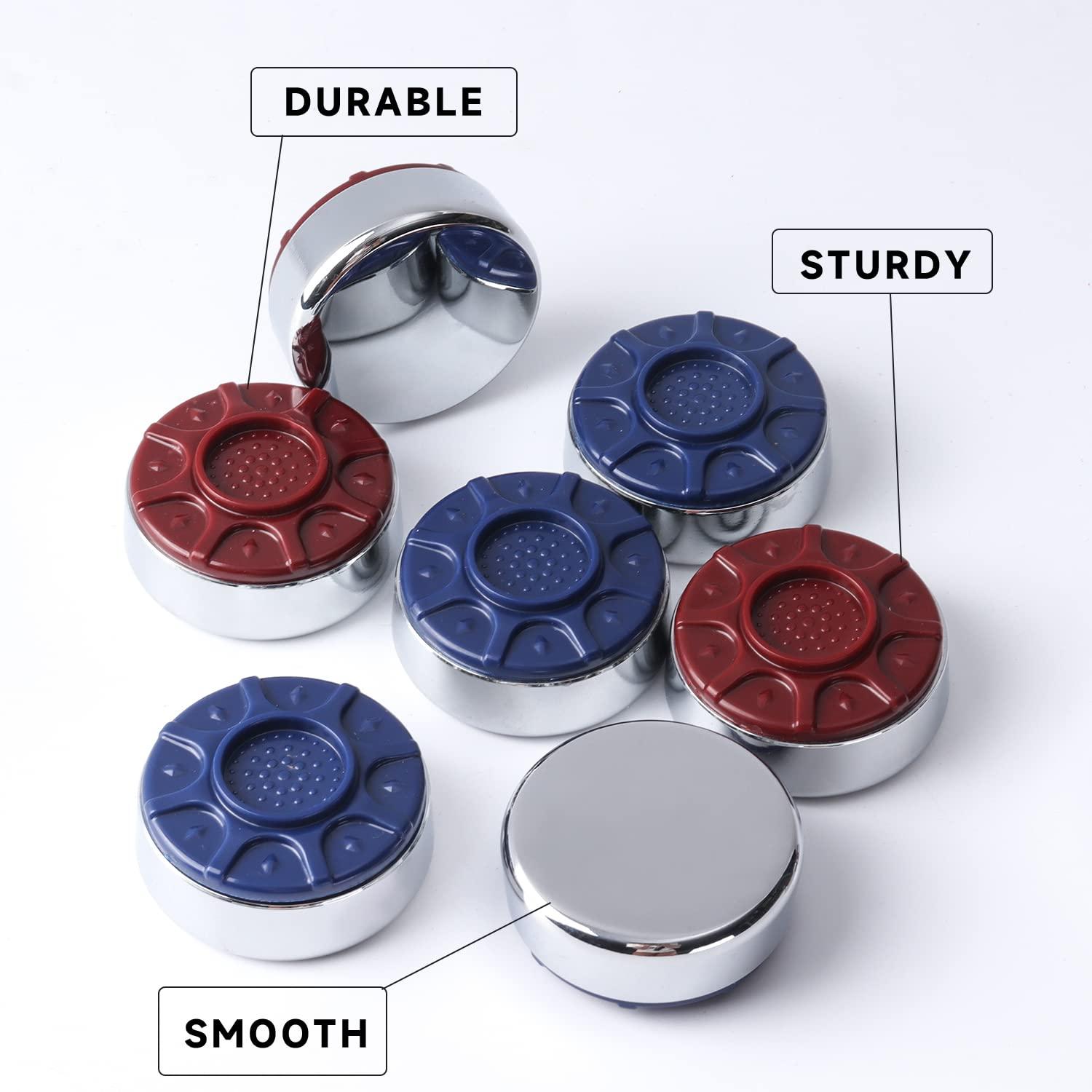 GSE Games & Sports Expert GSE Games & Sports Expert 2-5/16\" (59 mm) Shuffleboard Pucks Set of 8 for Shuffleboard Table Accessories (Chrome, 2-5/16\")