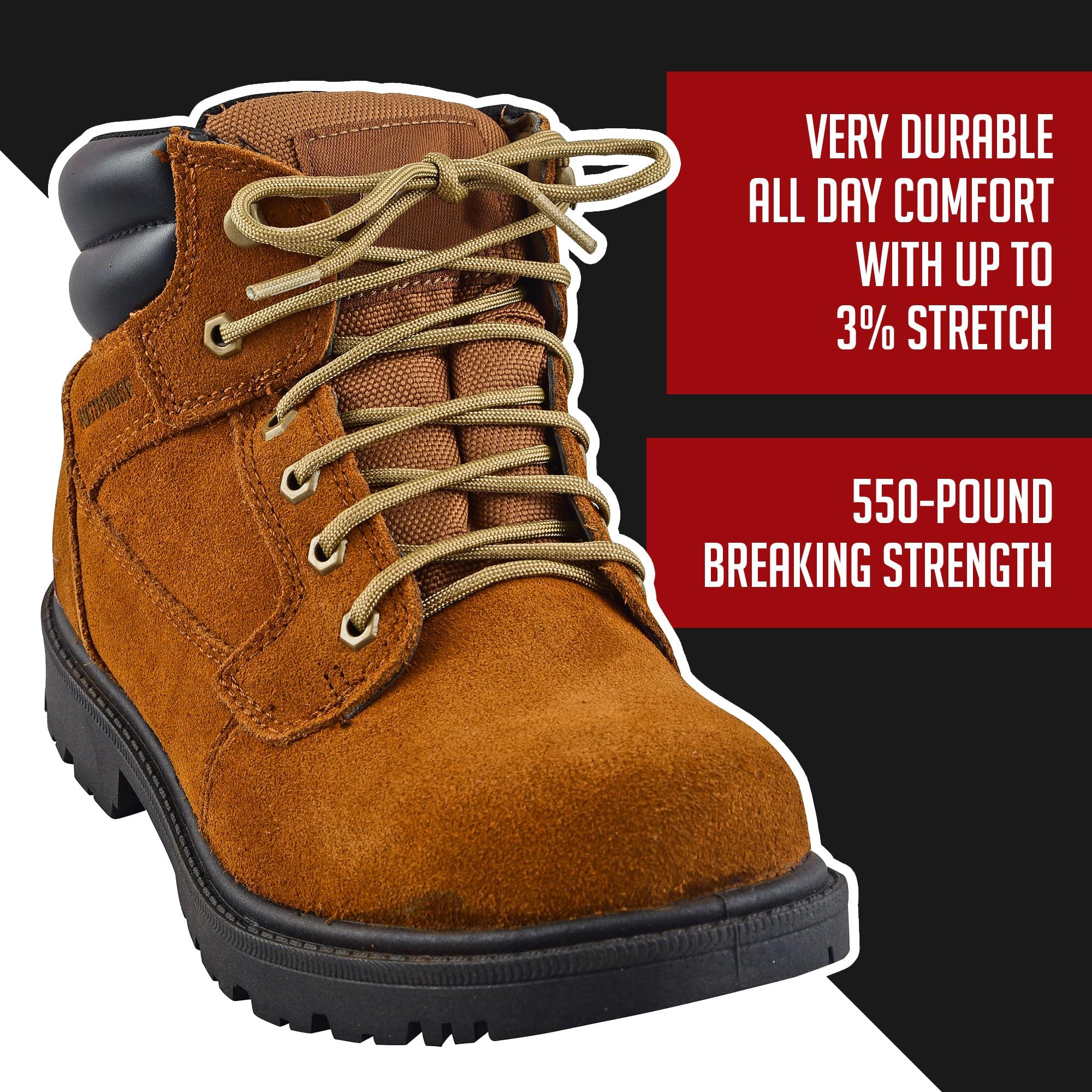IRONLACE IRONLACE - Paracord 550 Laces Type III, Heavy-Duty, Universal Boot & Shoe Laces, Stretchable Nylon, 550-Pound Breaking Strength, Coyote Brown, 9/64 Inch (3.5mm) Tip Diameter, 72-Inch, 1-Pair