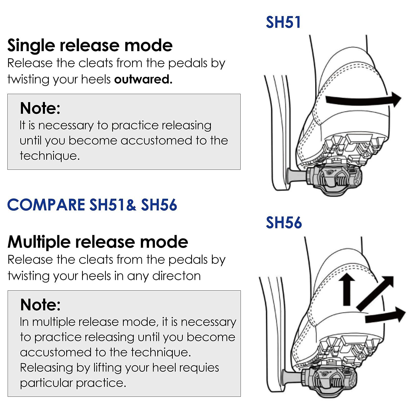 NAACOO NAACOO Bike Cleats Compatible with Shimano SPD SM-SH56 Cleats - Spinning Peloton Indoor Cycling Clips & Mountain MTB Bike Bicycle Cleat Set Easy Off(SH56)