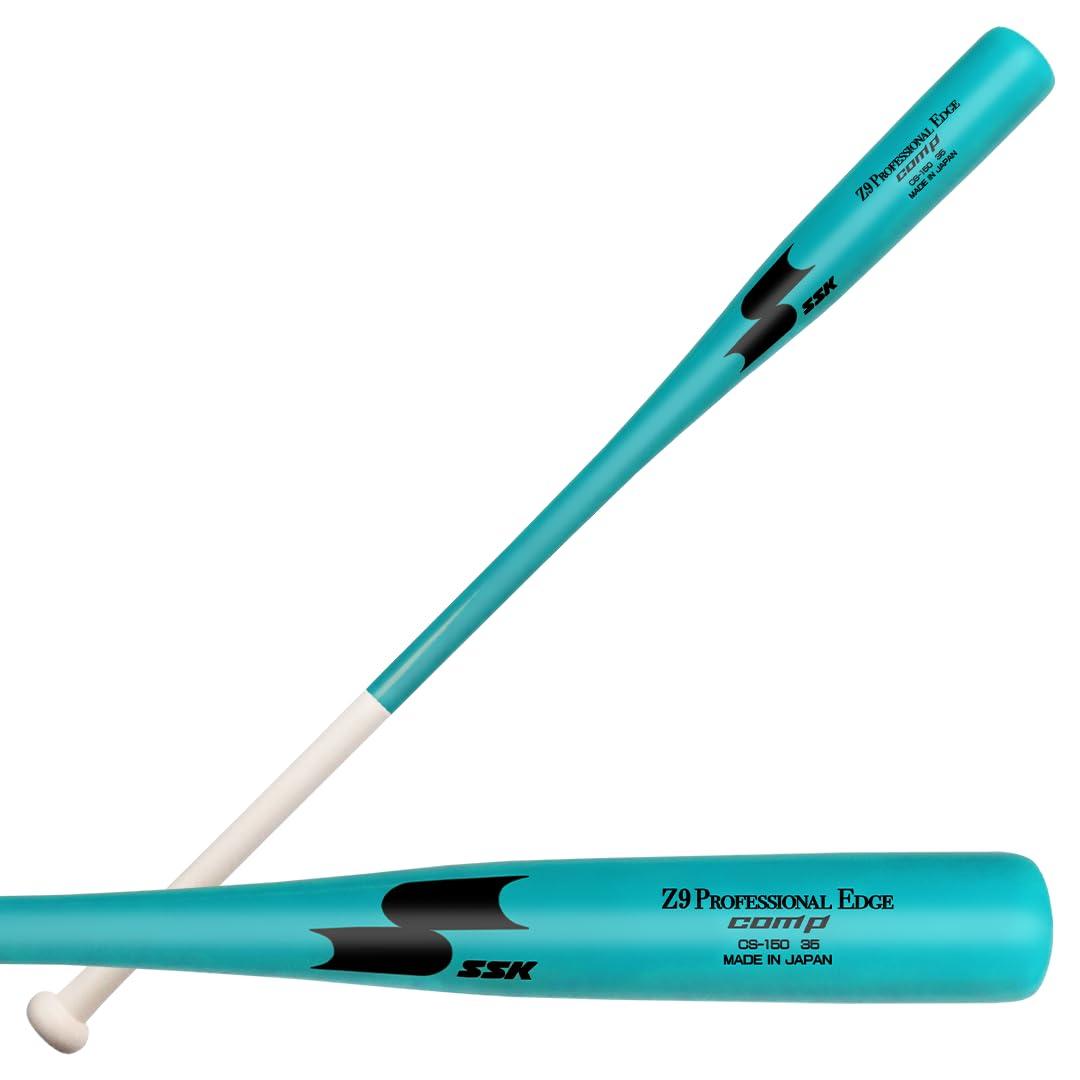 SSK SSK Z9 Professional Edge Comp Coaches Wood Fungo Bat 33\" 35\" 37\" - Baseball & Softball 22+ Colors - 60 Day Warranty (35\", Natural/Teal/Black)