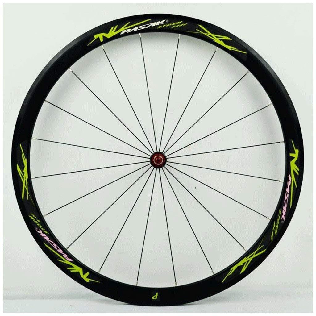 LHHL Touring Bike Wheelset 700C Cycling Rim Road Bike Wheel C/V Brake Bicycle 7-11speed Cassette Hubs Sealed Bearing 6 Pawls QR (Size : Green_700C)