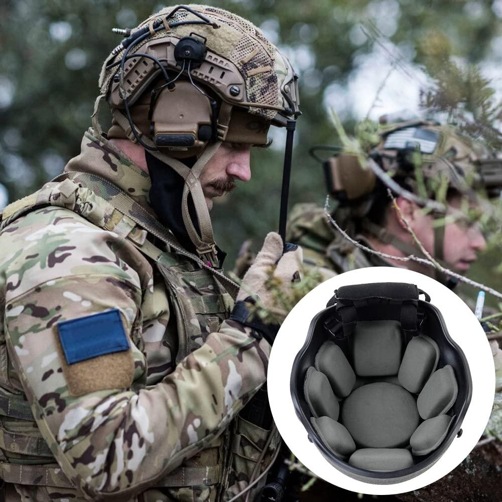 AOUTACC AOUTACC Universal Airsoft Helmet Pads, Helmet Replacement Foam Padding Kits Set Accessories Mats for Fast/Mich/ACH/USMC/PASGT Helmet (Grey-4 Sets)