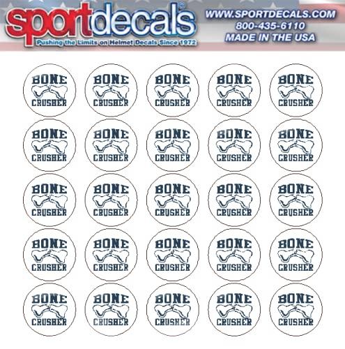 Sportdecals Sportdecals Bone Crusher 3/4\" Award Decals (Navy on White)