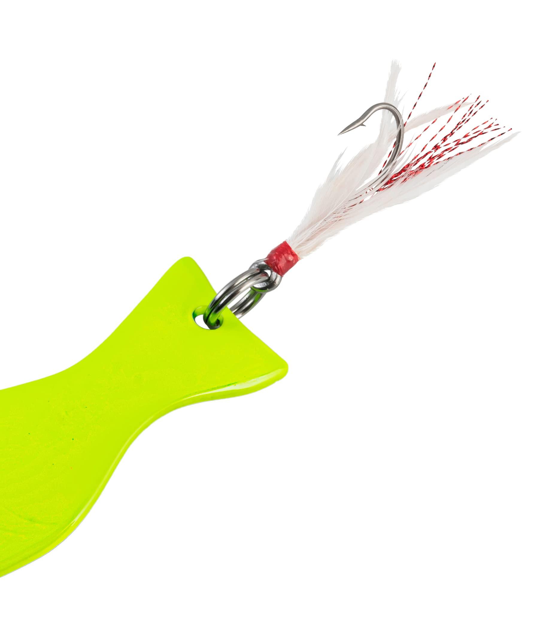 Al's Goldfish Lure Co. Original AL's Goldfish Northern Edition - 1/2 oz. with 3/0 Single Hook and Hackle Feather (Chartreuse)