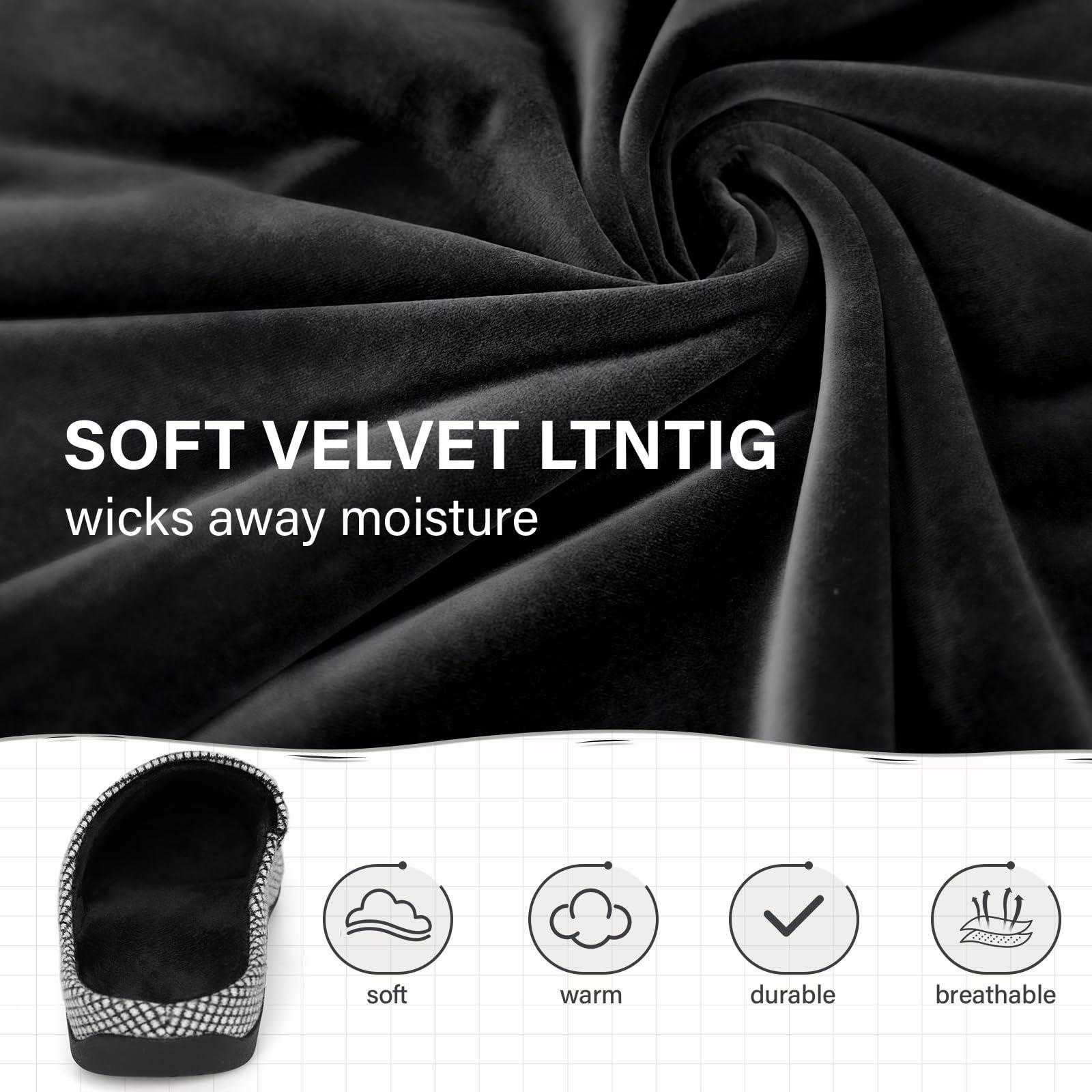 V.Step V.Step Orthopedic Slippers for Women Men, House Slippers with Arch Support Orthotic Slippers for Plantar Fasciitis Pain Relief Indoor Outdoor Black W13/M12