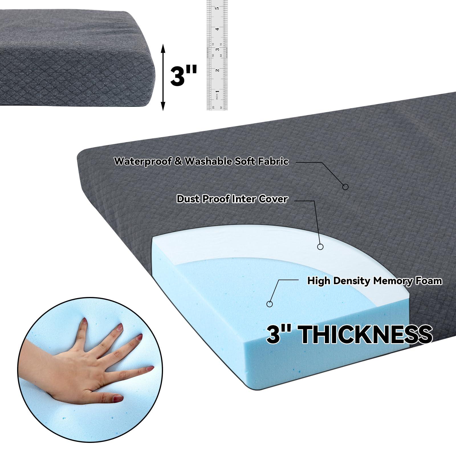 HOMBYS HOMBYS Memory Foam Camping Mattress Pad,Portable Sleeping Pad for Adult,Waterproof Cot Mattress,Roll Up Floor Mattress,Foldable Backpacking Travel Bed for Hiking,Guest Bed,79x38x3