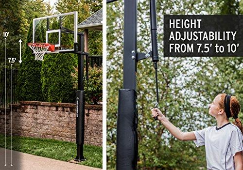 Silverback Silverback 60" In-Ground Basketball System with Adjustable-Height Tempered Glass Backboard and Pro-Style Breakaway Rim