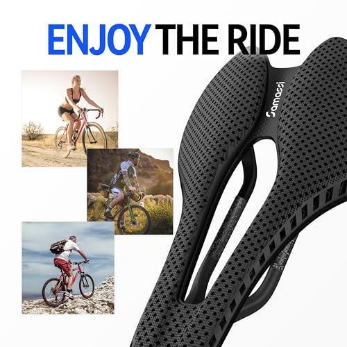 Samassi Samassi Bike Seat, 3D Printed Bike Saddle | Comfortable Bike Seat Cushion for Men and Women| Lightweight Carbon Fiber Bicycle Seat, Shock Absorbing and Breathable | Ideal for Road and Mountain Bikes