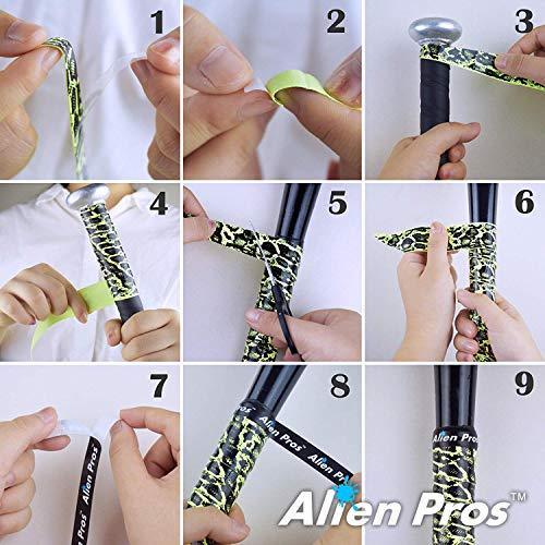 ALIEN PROS ALIEN PROS Bat Grip Tape for Baseball (2 Grips) 1.1 mm Precut and Pro Feel Bat Tape Replacement for Old Baseball bat Grip Wrap Your Bat for an Epic Home Run (2 Grips, Blue)