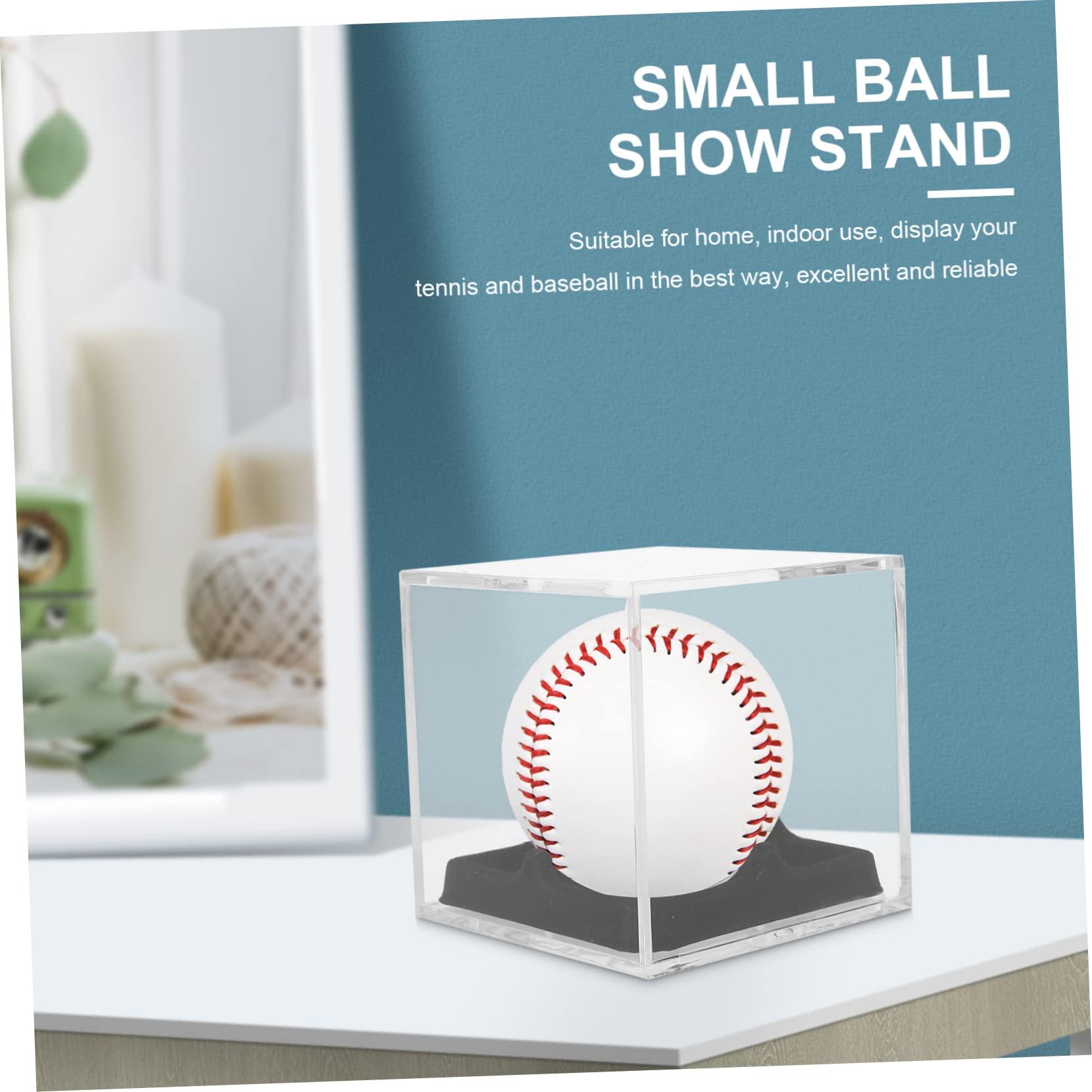 GANAZONO GANAZONO Transparent Acrylic Baseball and Tennis Display Case with Support Base Multi-Purpose Holder for Softballs and Balls Durable Showcasing Box for Collectibles and Memorabilia
