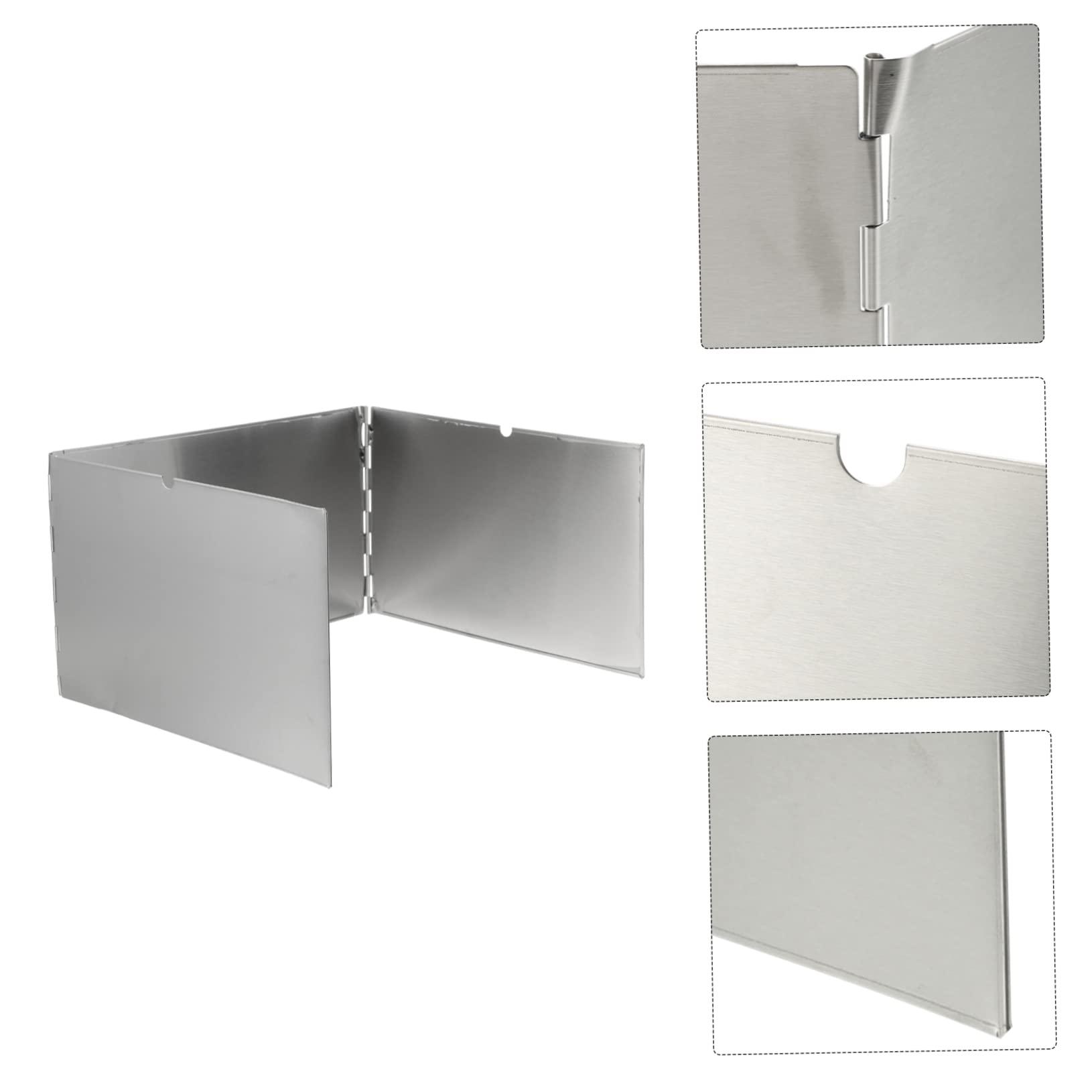 Yardwe Yardwe 1set Folding Stainless Steel Windscreen for Outdoor Camping Stove Efficient Lightweight Travel Accessory for Hiking and Cooking