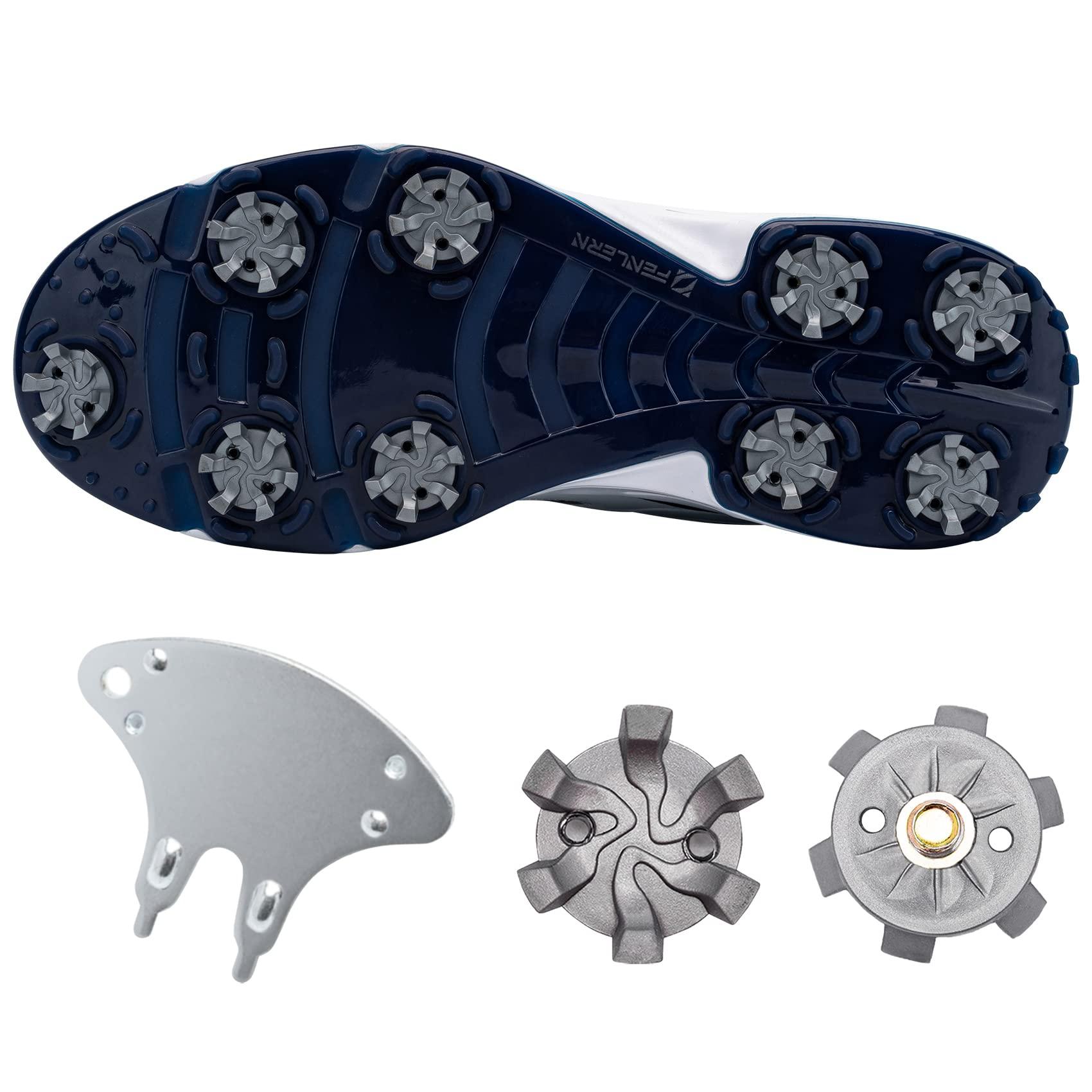 FENLERN FENLERN Golf Shoe Spikes Cleat Metal Thread Screw 6mm dia, Silver