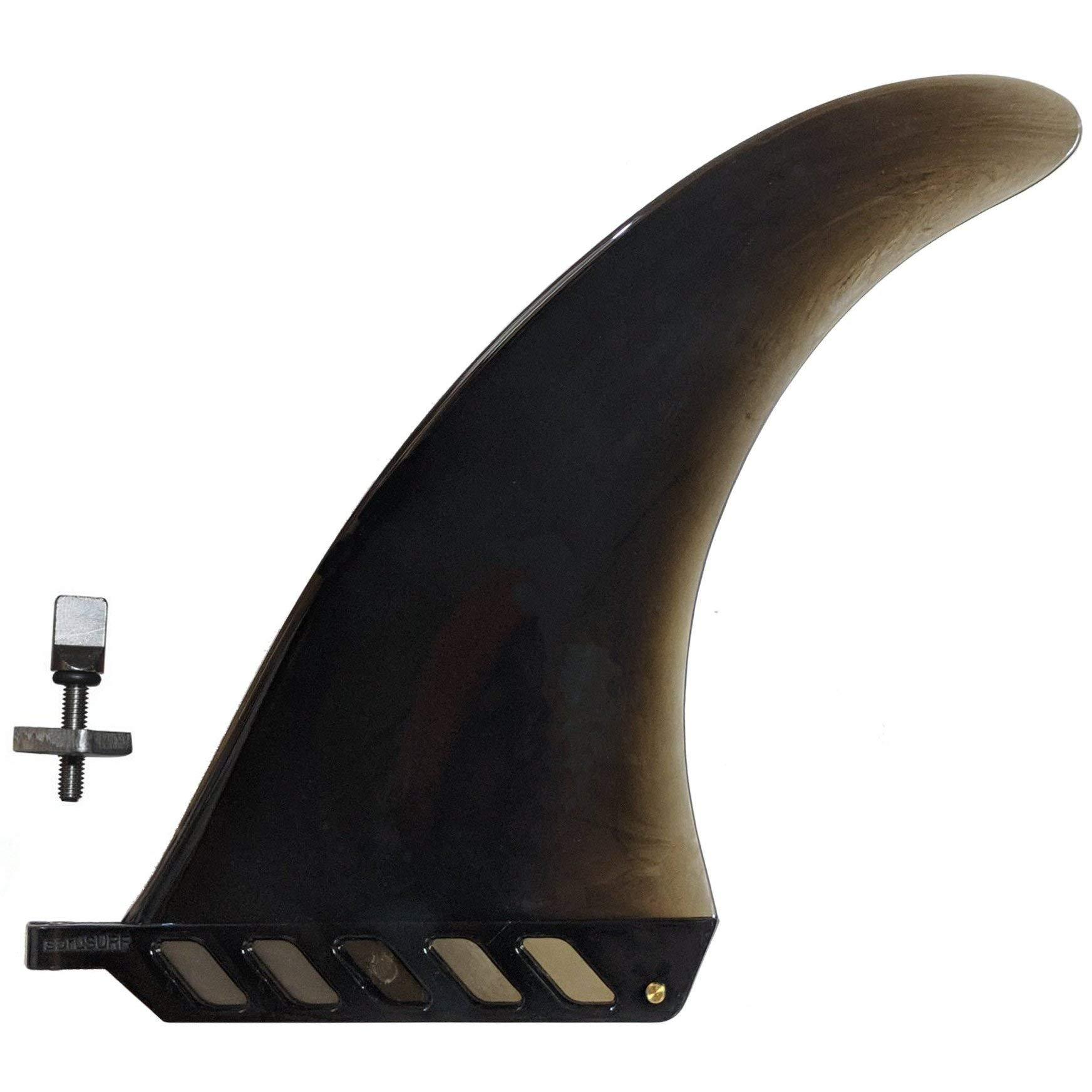 saruSURF saruSURF 8\" US box center fin Safety Flex Soft replacement for longboard SUP Stand up Paddleboard River Surf Whitewater airSUP AIR7 (Black)